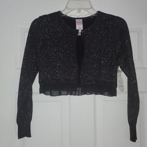 💥NWT Wonder Nation black cropped cardigan girl 10/12